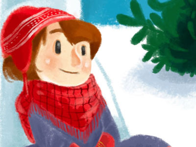 Greeting Card 2014 greeting card girl snow new year