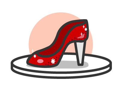 Red and shinny pump pump shoes red woman icon