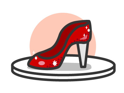 Red and shinny pump icon pump red shoes woman