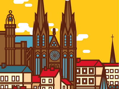 Affiche Clermont-Ferrand affiche city clermont ferrand poster vectoriel