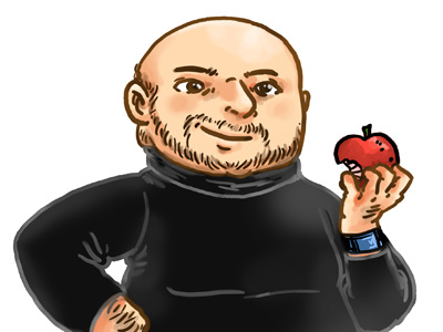 Apple-boy apple bald friend illustration mac man