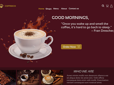COFFEE SHOP LANDING PAGE landingpage ui ux website