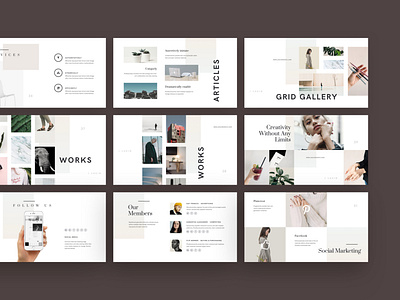 L U C I D brand branding creative creativemarket deck fashion keynote layout minimal minimalistic mood moodboard pastel pitch deck plant presentation slide startup style