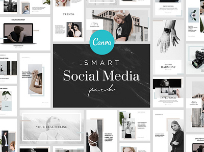 Smart Canva Social Media Pack brand branding canva canva template creative design instagram layout minimal minimalistic photoshop socialmedia template