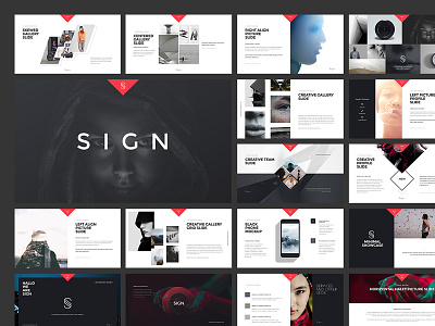 SIGN creative market design graphic river keynote layout logo minimal minimalist modern powerpoint presentation template