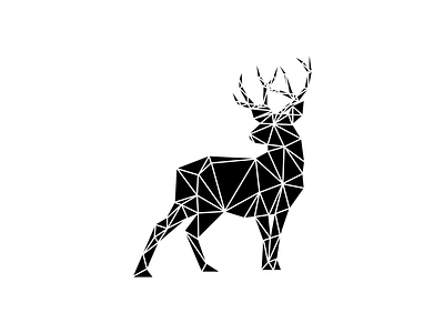 Geometric animal / Deer animal geometric lined minimal monogram negative polygon symbol vector