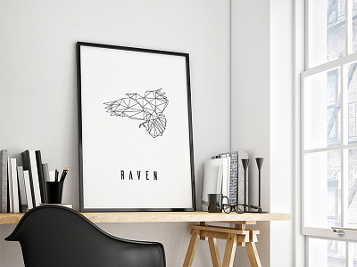 Raven geometrical poster