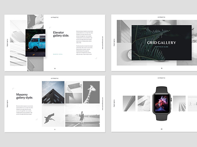 Slides of Hypnotic builder keynote layout minimalistic presentation slide template typography