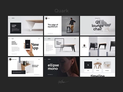 QUARK Layots brand deck keynote layout minimal modern powerpoint presentation slide type typography