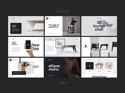 QUARK Layots brand deck keynote layout minimal modern powerpoint presentation slide type typography