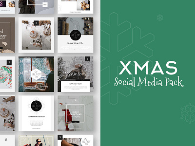 Xmas Stylish Social Media Pack christmas facebook holiday intagram media pinterest promotion social twitter xmas