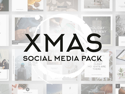 Xmas Stylish Social Media Bundle brand christmas holiday logo media promo promotion social typography winter xmas