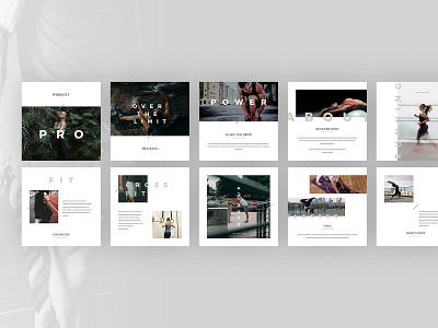 Workout Canva Social Media branding canva creativemarket crossfit fitness gym health lifestyle media minimal presentation social socialmedia template training workout yoga