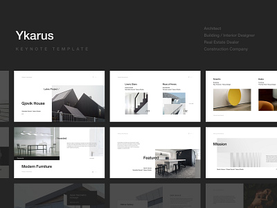 Ykarus Template architect brand build interior keynote minimal presentation template