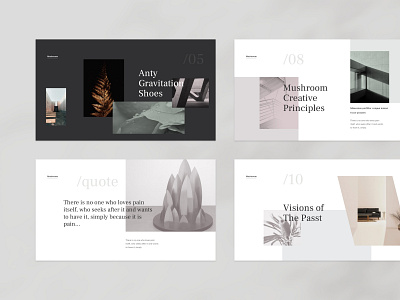 Mushroom Google Slides Presentation brand branding deck deck design google google slides google slides template layout layouts neutral pastel portfolio presentation presentation template slide template