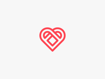 Cocoon Health Group design emblem health heart linework logo marque minimal red simple