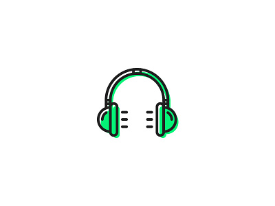 Headphones 1 colour design headphones icon iconography linework music