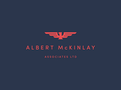 Albert McKinlay Associates branding eagle logo marque wordmark