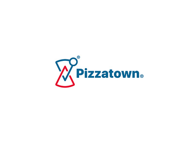 PizzaTown Logo branding design lines logo negative negative space negativespace pizza vector