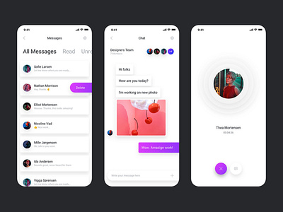 Chat IOS Screen 2d 36daysoftype 3d abstract chat app message app mobile app mobile app design mobile ui ui ux