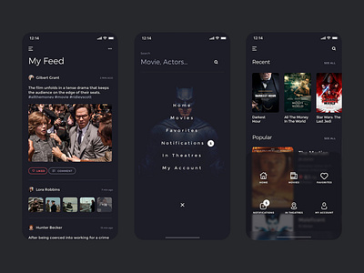 Movies App 2d 36daysoftype 3d abstract mobile app mobile app design mobile design mobile ui ui ux