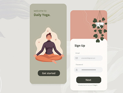 Daily yoga UI design / mobile app branding graphic design mobileapp persian signup ui uidesign uxui