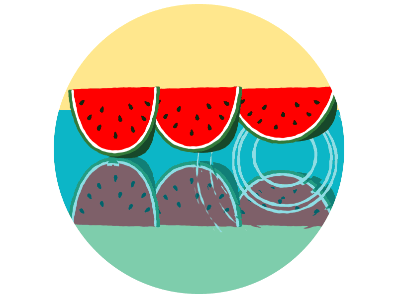 Watermelon after effects animation gif loop motion graphics water watermelon