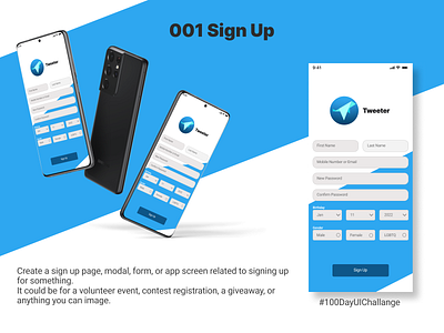 Sign Up - 100 Day UI Challenge 100 day ui challenge dailyuichallenge sign up ui ux ux design