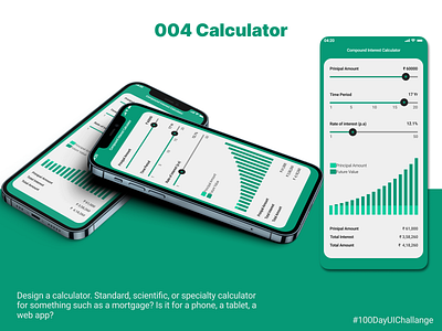 Calculator - 100 Day UI Challenge 100 day ui challenge 100dayuichallenge design ui ui design ux ux design