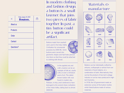 Mobile landing of Buttons website design graphic design illustration typography ui