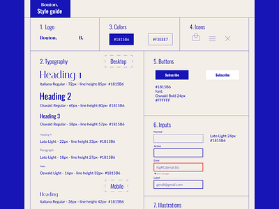 Bouton style guide design graphic design typography ui