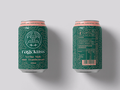 Ragekuss - Branding and Packaging can drink energy drink healthy label logo natural organic yerba mate