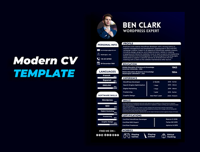 Modern Cv / Resume Template Photoshop best resume resume format