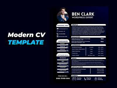Modern Cv / Resume Template Photoshop