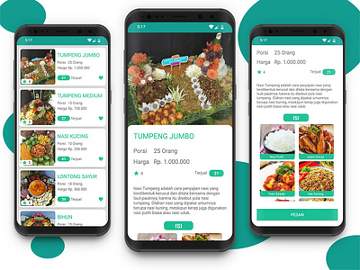 Simple concept menu for catering apps android ui ux