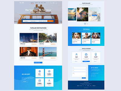 Travel Landing Page design graphic design typography ui ux