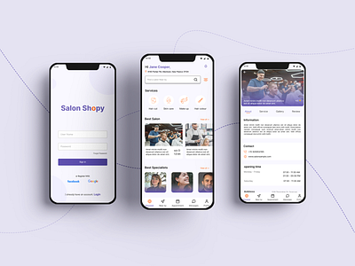 Salon Shopy UI Design appdesign branding design figma typography ui ux