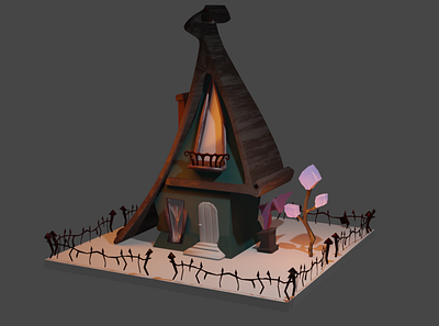 Witch house 3d 3dmodel blender graphic design substancepainter