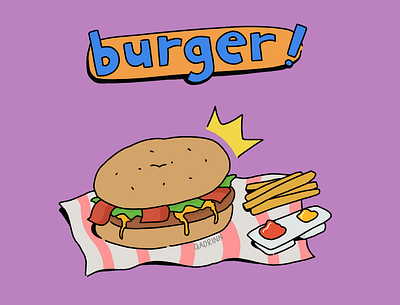 Burger Food Illustrations illustration typography