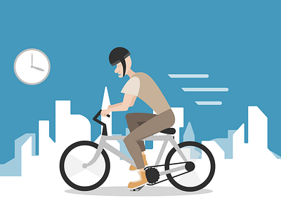 Man on bicycle bicucle bike deliver flat illustration man