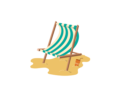 Beach chair beach chair cheel flat illustration relax