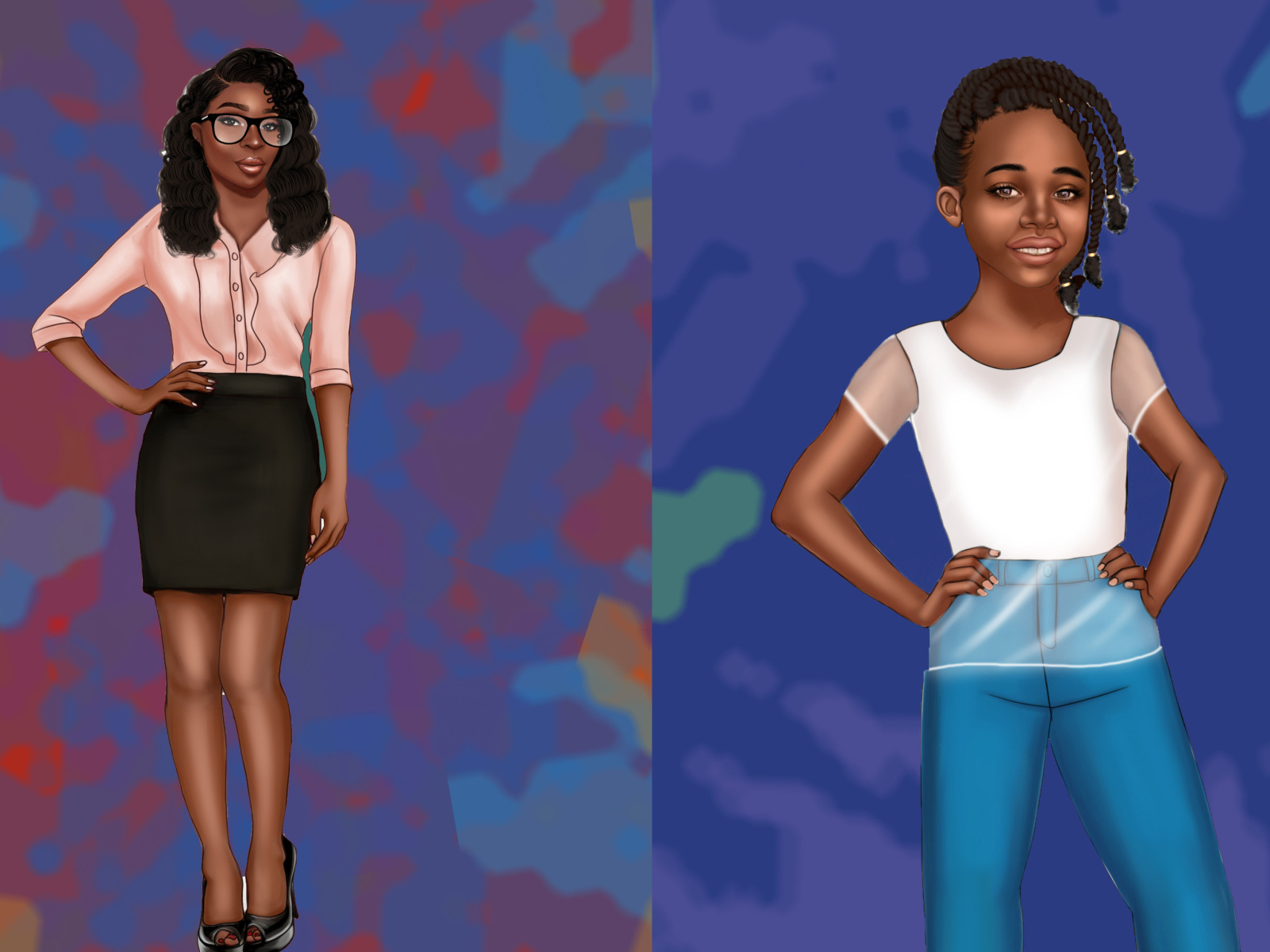 draw-super-realistic-style-african-american-children-book-illust-by