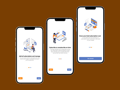 Subtrackr Onboarding screen app design application design illustration onboarding screen ui uiux