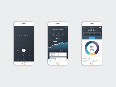 WiseBanyan Mobile App application blue chart finance graph interface ios iphone phone ui wisebanyan woodgrain