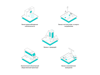 Icons clever city design graphic design illustration vector