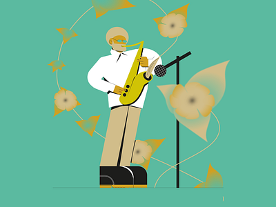 Sonny Rollins character illustration vector vectorart