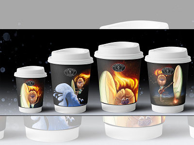 Character design for Surfing Cafe concept project 2d illustration 3d 3d modelling art bitmap branding cartoon character character design coffee bean coffee cup concept design fire illustration illustrator mascot packaging photoshop surfing