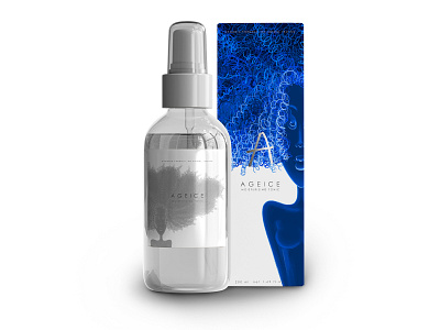 AGEICE. Beauty products packaging. Label design. beauty packaging beauty products bitmap blue color branding cartoon character design cosmetics label craft brand craft label curly design illustration label design packaging photoshop silhouette stylization woman style women silhouette