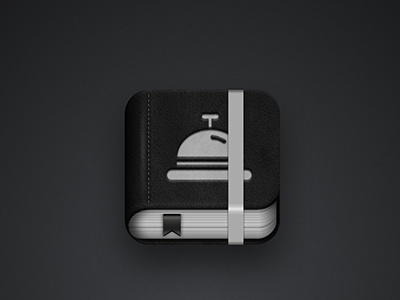 Smart Reside App icon ipad app icon design sleek reside concierge building doorman book book icon realistic leather black ribbon digital clean startup silver interactive simple texture dark modern gradient logo icon design app design graphic design