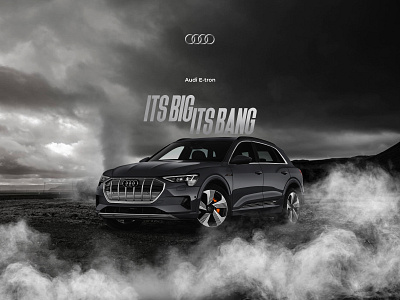 Audi E-tron audi automobile banner design branding car design graphic design hero section